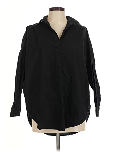 Pre-owned French Connection 3/4 Sleeve Button Down Shirt In Black