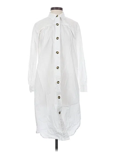 Pre-owned French Connection 3/4 Sleeve Button Down Shirt In White