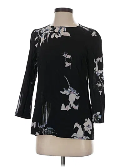 Pre-owned French Connection 3/4 Sleeve Top Black Boatneck Tops