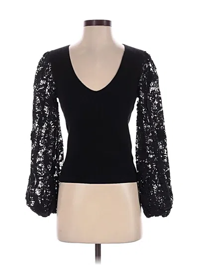 Pre-owned French Connection 3/4 Sleeve Top Black Sweetheart Neckline Tops