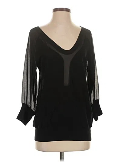 Pre-owned French Connection 3/4 Sleeve Top Black V-neck Tops