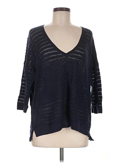 Pre-owned French Connection 3/4 Sleeve Top Black V-neck Tops