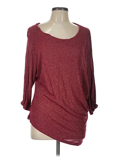 Pre-owned French Connection 3/4 Sleeve Top Burgundy Scoop Neck Tops