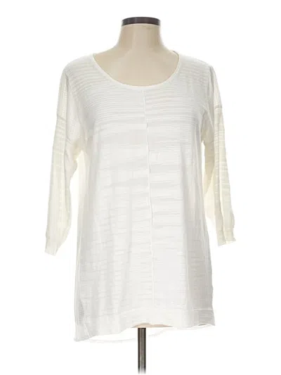 Pre-owned French Connection 3/4 Sleeve Top Ivory Scoop Neck Tops
