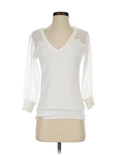 Pre-owned French Connection 3/4 Sleeve Top Ivory Sweetheart Neckline Tops