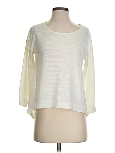 Pre-owned French Connection 3/4 Sleeve T-shirt In Ivory