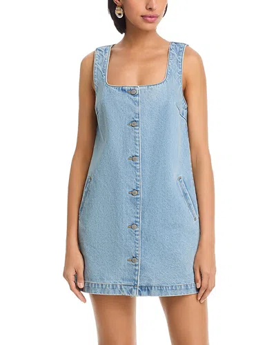 French Connection 90's Denim Button Front Dress In Blue