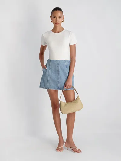 French Connection 90s Denim Multi Seam Mini Skirt In Blue