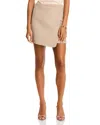 French Connection Adele Felt Mini Skirt In Beige