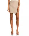 French Connection Adele Felt Mini Skirt In Beige