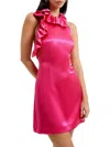 French Connection Adora Womens Satin Polyester Mini Dress In Pink