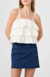 French Connection Aimee Ruffle Cotton Camisole In White