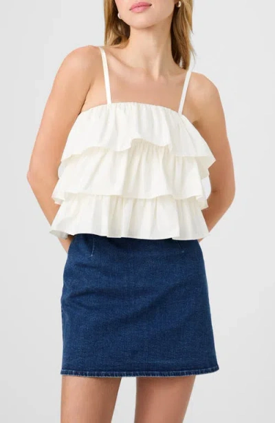French Connection Aimee Ruffle Cotton Camisole In White