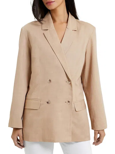 French Connection Alania Womens Office Career Suit Jacket In Beige
