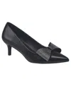 French Connection Albania Bling Bow Kitten Heel In Black