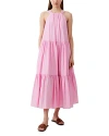 French Connection Aleska Textured Dress In Pink