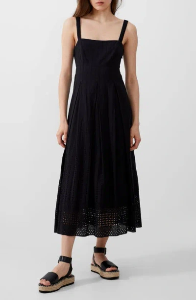 French Connection Aleska Textured Midi Dress In Black