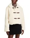 French Connection Alex Faux Shearling Jacket In Classic Cream