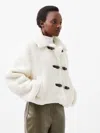 French Connection Alex Faux Shearling Jacket In Cream