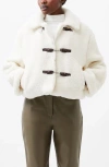 French Connection Alex Faux Shearling Jacket In 10-classic Cream