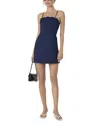 French Connection Alexis Cot Scalloped Mini Dress In Navy