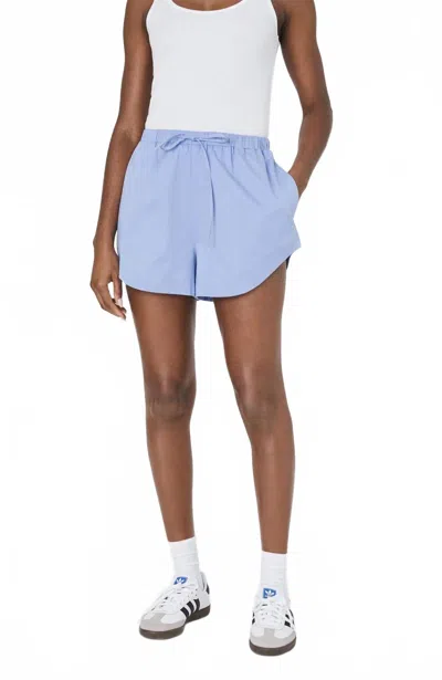 French Connection Alexis Cotton Drawstring Short In Oxford Blue