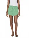 French Connection Alexis Cotton Drawstring Shorts In Green/ White In Green