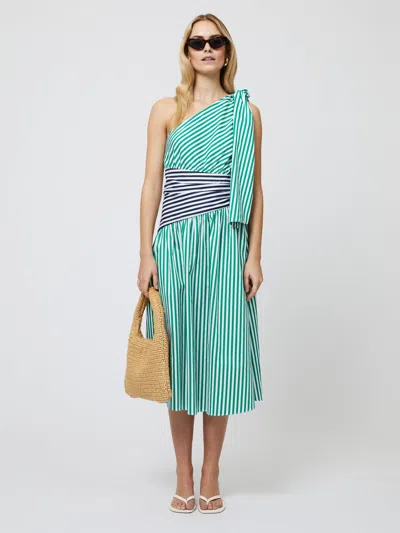 FRENCH CONNECTION ALEXIS COTTON ONE SHOULDER STRIPED DRESS FRENCH CONNECTION DRESSES,71XQF1206