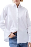 French Connection Alexis Cotton Poplin Button-up Shirt In Linen White