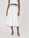 French Connection Alexis Midi Skirt In White
