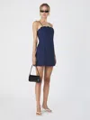 French Connection Alexis Scallop Mini Dress In Marine Summer White In Navy