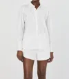 French Connection Alexis Oversize Crossover Cotton Button-up Shirt In White