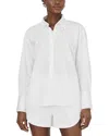 French Connection Alexis Oversize Crossover Cotton Button-up Shirt In Summer White