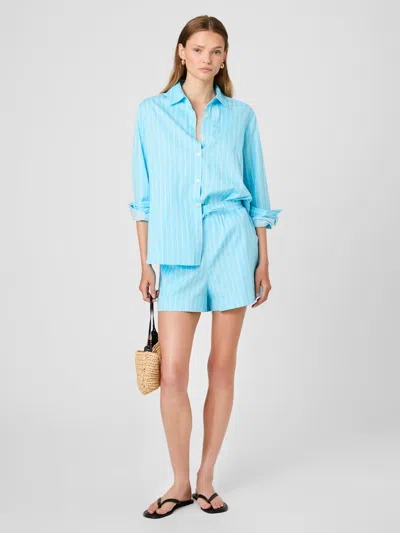 French Connection Alexis Poplin Stripe Shorts In Animal Print