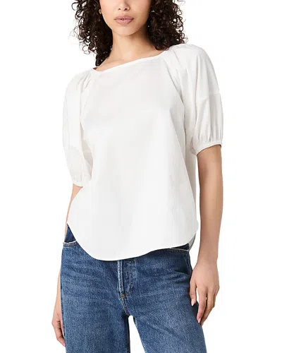 French Connection Alexis Raglan Puff Sleeve Top In Summer White