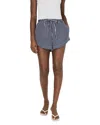 French Connection Alexis Rounded Drawstring Shorts In Marine/summer White