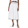 French Connection Alexis Midi Skirt In Summer White/marine