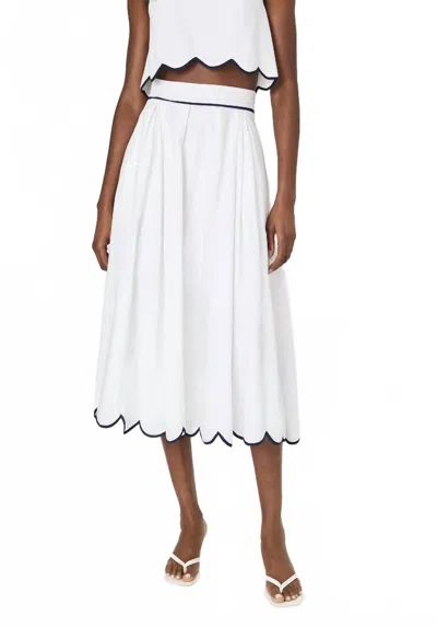 French Connection Alexis Scallop Skirt In White
