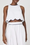 French Connection Alexis Cropped Top In Summer White-marine