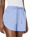 French Connection Alexis Cotton Drawstring Shorts In Oxford Blue