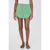 French Connection Alexis Rounded Drawstring Shorts In Green Summer White