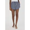 French Connection Alexis Rounded Drawstring Shorts In Marine Summer White