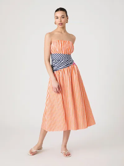 French Connection Alexis Stripe Strapless Midi Dress  Dresses