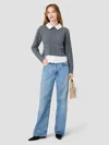 French Connection Aleyna Knit Combo Collared Pullover In Gray