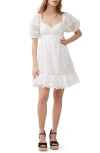 French Connection Alissa Cotton Babydoll Dress In 10-linen White