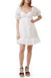 French Connection Alissa Cotton Babydoll Dress In 10-linen White