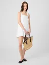 French Connection Alissa Cotton Shift Mini Dress In Black/deep Teal
