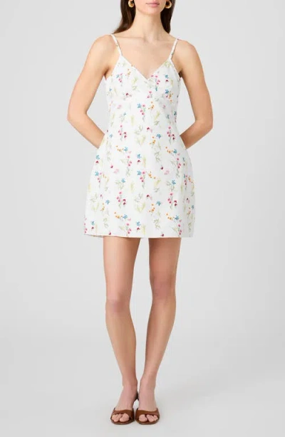 French Connection Alissa Floral Print Sleeveless Minidress In White