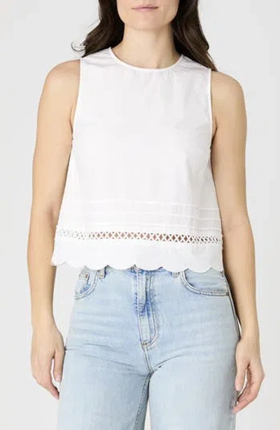 French Connection Alissa Sleeveless Cotton Top In Summer White