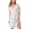French Connection Alissa Cotton Babydoll Dress In White